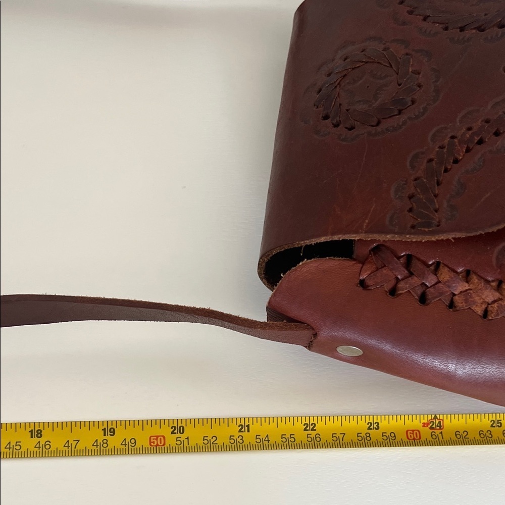 Artisan Leather Crossbody Bag in Deep Brown - Picture 9 of 11